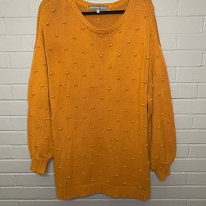 Harper Grey orange Pom Pom oversized sweater/sweater dress size medium